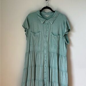 JODIFL Sage Green Tiered Dress